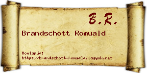 Brandschott Romuald névjegykártya